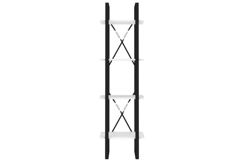 Bokhylle 4 nivåer hvit 40x30x140 cm sponplate - Hvit - Oppbevaring - Hyller - Bokhylle
