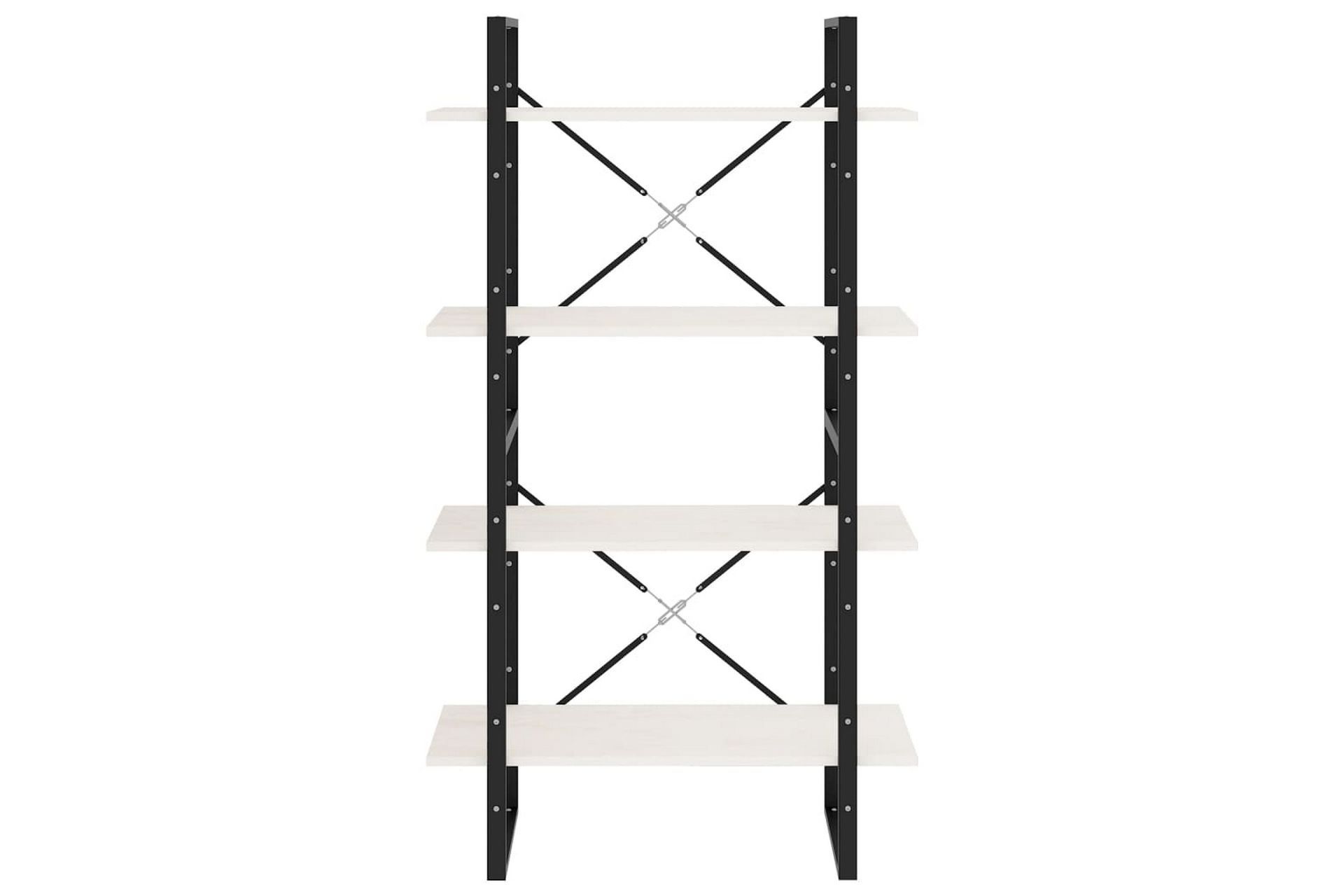 Bokhylle 4 nivåer hvit 80x30x140 cm heltre furu - Hvit - Oppbevaring - Hyller - Bokhylle