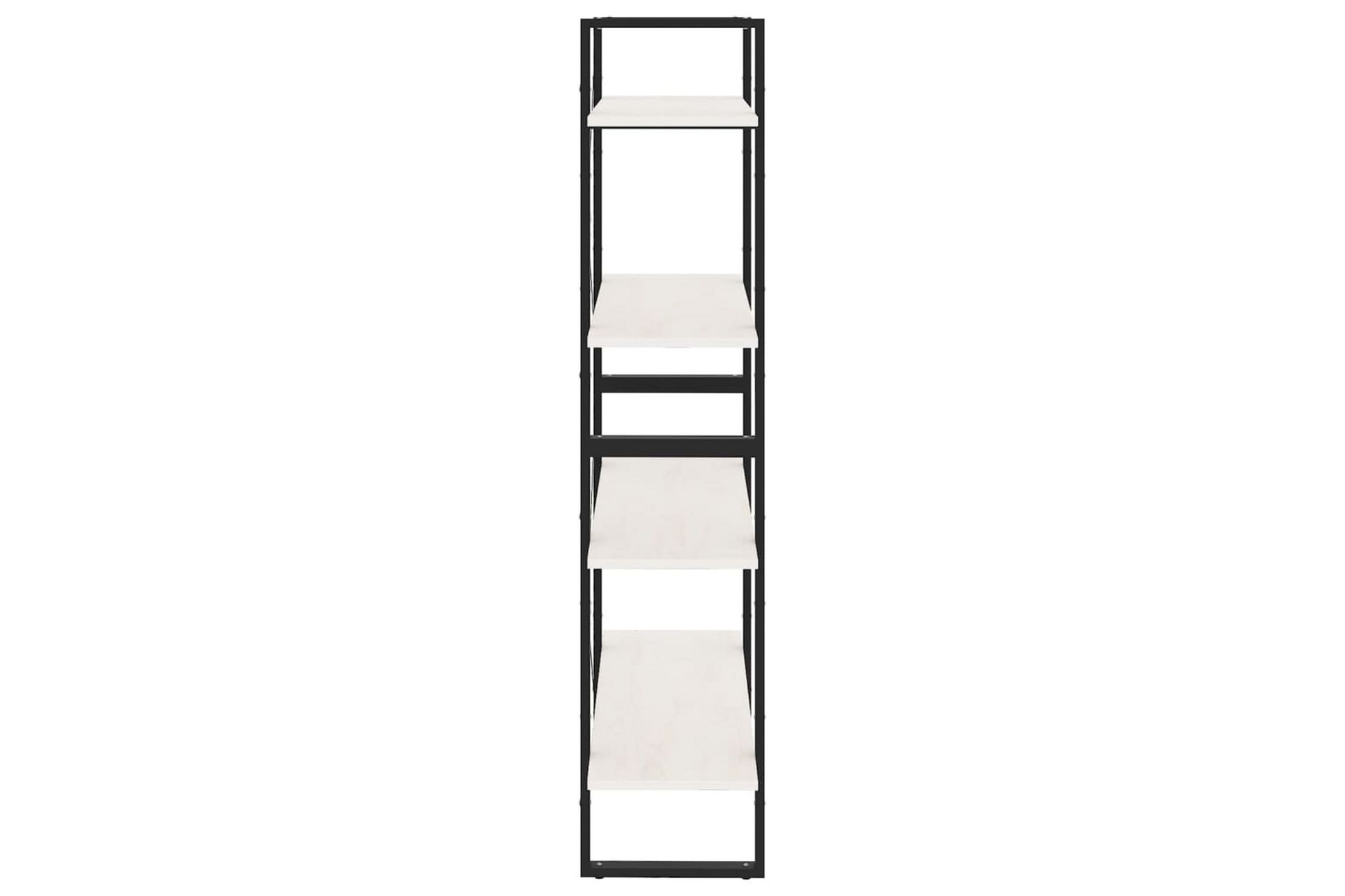 Bokhylle 4 nivåer hvit 80x30x140 cm heltre furu - Hvit - Oppbevaring - Hyller - Bokhylle