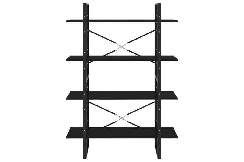 Bokhylle 4 nivåer svart 100x30x140 cm sponplate - Svart - Oppbevaring - Hyller - Bokhylle