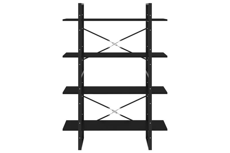 Bokhylle 4 nivåer svart 100x30x140 cm sponplate - Svart - Bokhylle