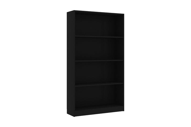 Bokhylle 4 nivåer svart 80x24x142 cm sponplate - Oppbevaring - Hyller - Bokhylle