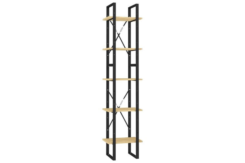 Bokhylle 5 etasjer 40x30x175 cm furu - Brun - Oppbevaring - Hyller - Bokhylle