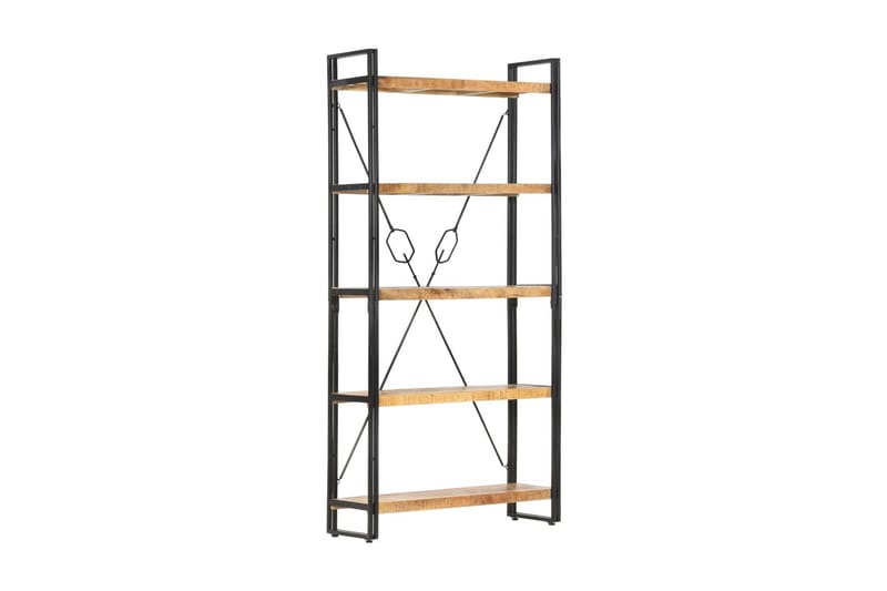 Bokhylle 5 etasjer 90x30x180 cm heltre mango - Oppbevaring - Hyller - Bokhylle