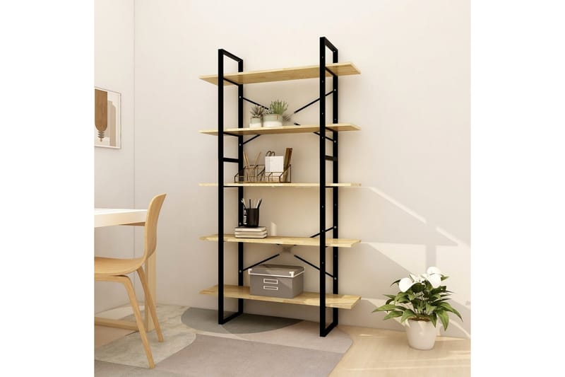Bokhylle 5 nivåer 100x30x175 cm furu - Brun - Oppbevaring - Hyller - Bokhylle