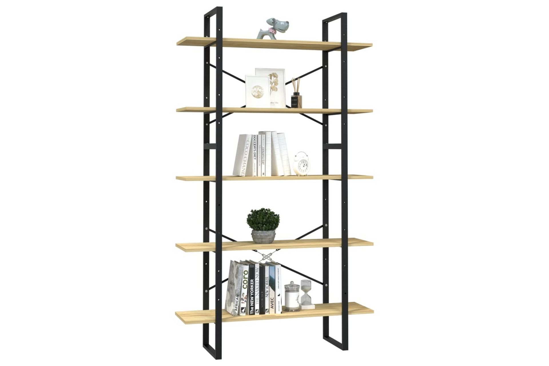 Bokhylle 5 nivåer 100x30x175 cm furu - Brun - Oppbevaring - Hyller - Bokhylle