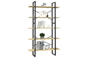 Bokhylle 5 nivåer 100x30x175 cm furu - Brun - Oppbevaring - Hyller - Bokhylle