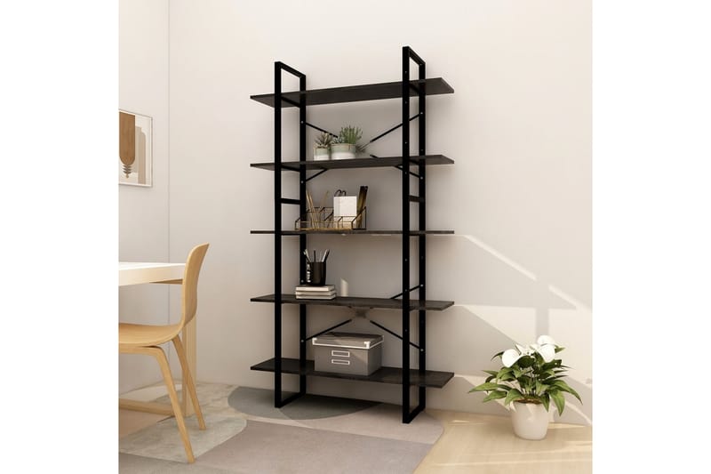 Bokhylle 5 nivåer 100x30x175 cm furu svart - Svart - Oppbevaring - Hyller - Bokhylle