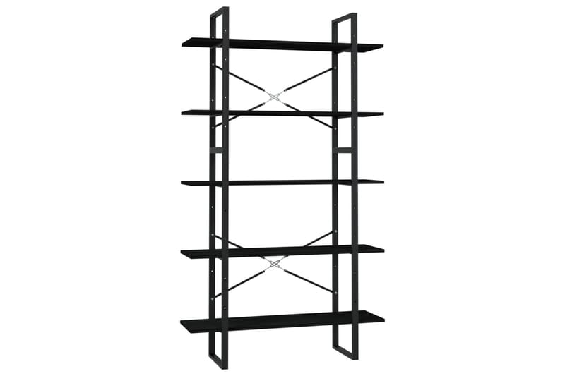 Bokhylle 5 nivåer 100x30x175 cm furu svart - Svart - Oppbevaring - Hyller - Bokhylle