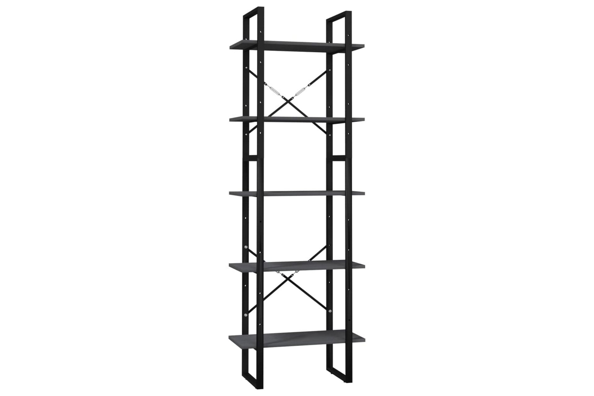 Bokhylle 5 nivåer 60x30x175 cm furu grå - Grå - Oppbevaring - Hyller - Bokhylle