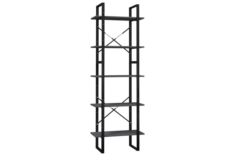 Bokhylle 5 nivåer 60x30x175 cm furu grå - Grå - Oppbevaring - Hyller - Bokhylle