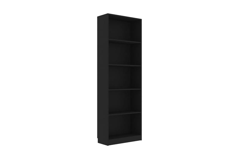 Bokhylle 5 nivåer svart 60x24x175 cm sponplate - Oppbevaring - Hyller - Bokhylle