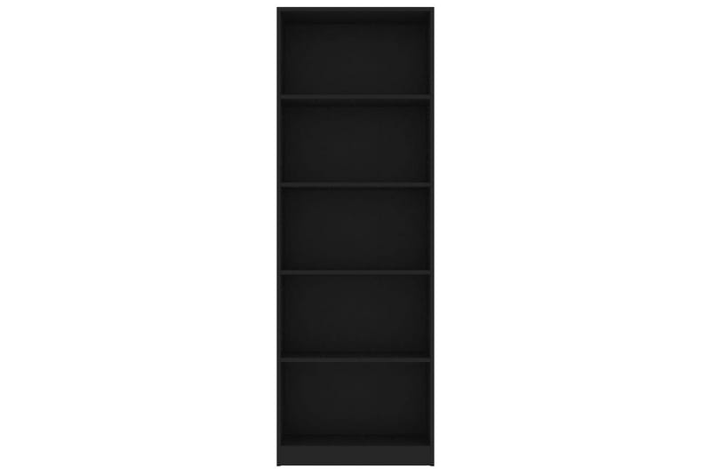 Bokhylle 5 nivåer svart 60x24x175 cm sponplate - Oppbevaring - Hyller - Bokhylle