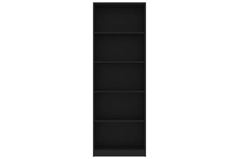 Bokhylle 5 nivåer svart 60x24x175 cm sponplate - Bokhylle