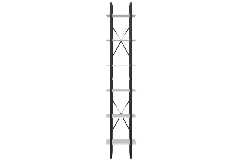 Bokhylle 6 nivåer hvit 40x30x210 cm sponplate - Hvit - Oppbevaring - Hyller - Bokhylle