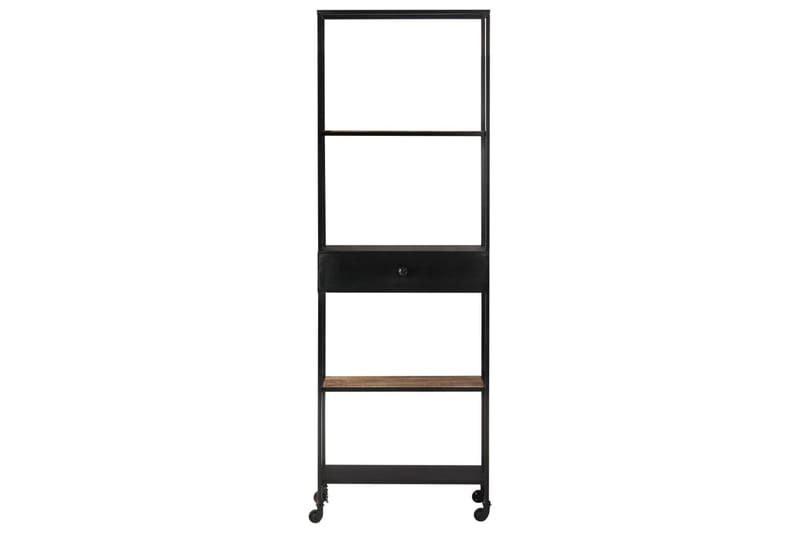 Bokhylle 60x35x180 cm grovt mangotre og jern - Brun - Oppbevaring - Hyller - Bokhylle