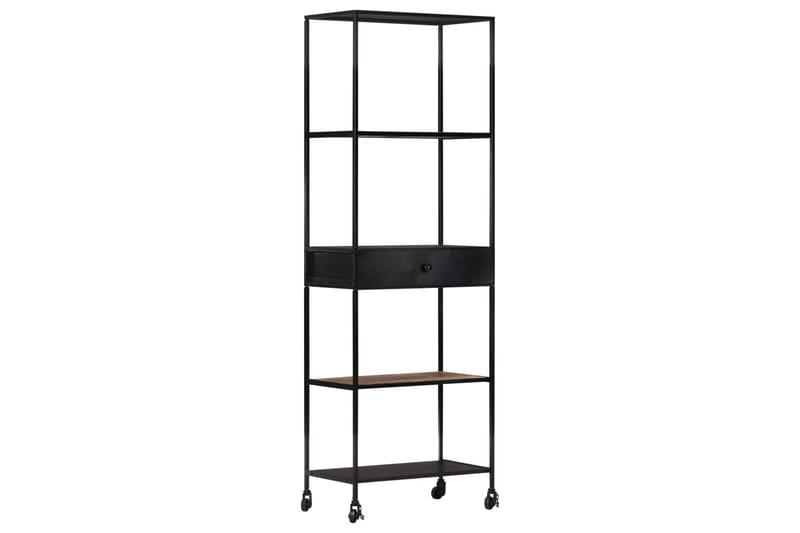 Bokhylle 60x35x180 cm grovt mangotre og jern - Brun - Oppbevaring - Hyller - Bokhylle