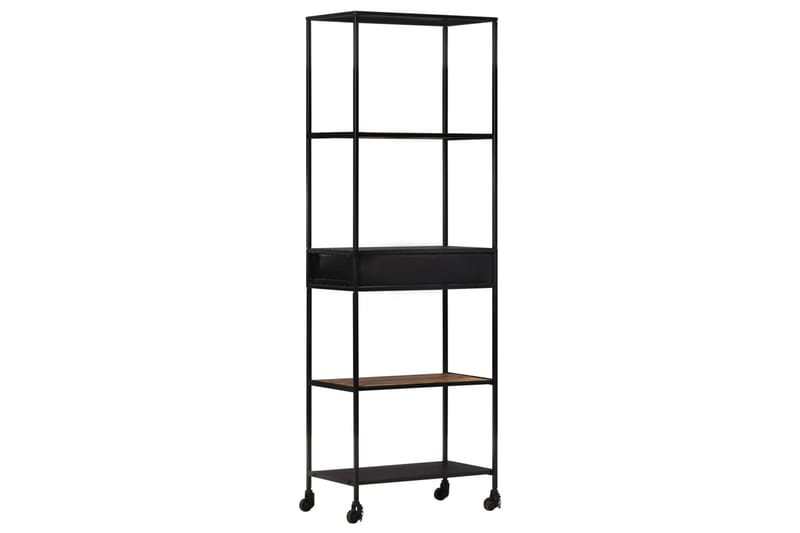 Bokhylle 60x35x180 cm grovt mangotre og jern - Brun - Oppbevaring - Hyller - Bokhylle