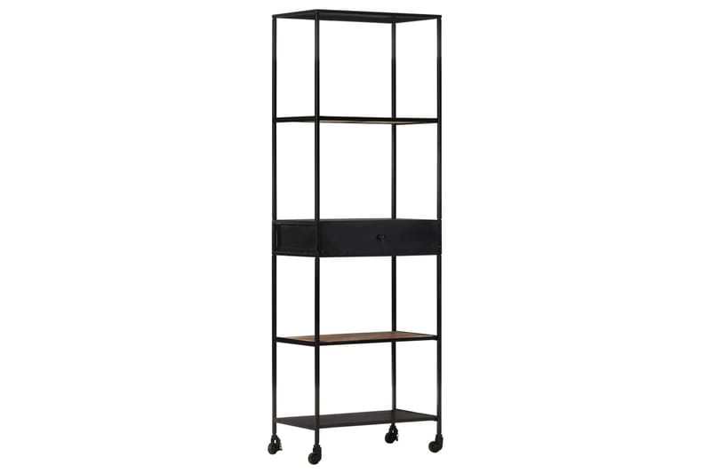 Bokhylle 60x35x180 cm grovt mangotre og jern - Brun - Oppbevaring - Hyller - Bokhylle