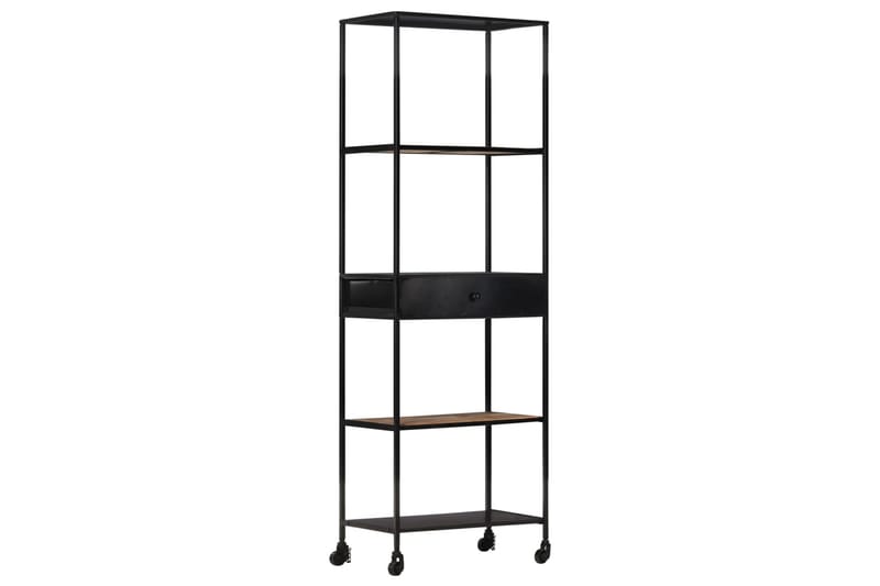 Bokhylle 60x35x180 cm grovt mangotre og jern - Brun - Oppbevaring - Hyller - Bokhylle