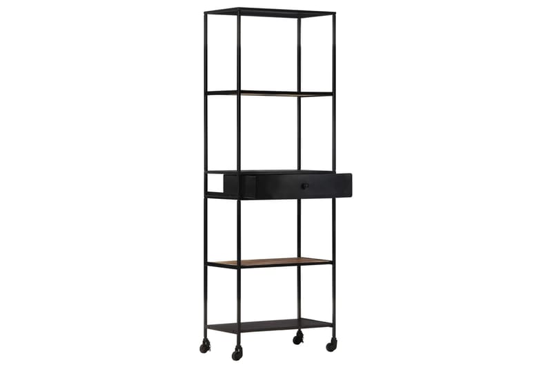 Bokhylle 60x35x180 cm grovt mangotre og jern - Brun - Oppbevaring - Hyller - Bokhylle