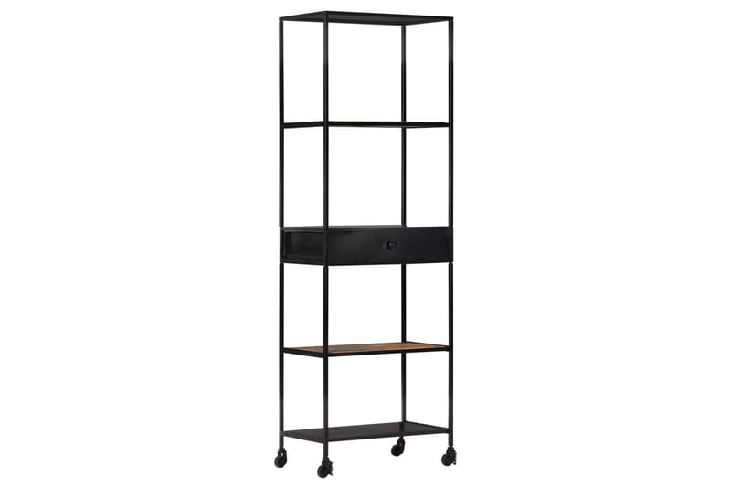 Bokhylle 60x35x180 cm grovt mangotre og jern - Brun - Oppbevaring - Hyller - Bokhylle