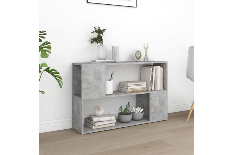 Bokhylle betonggrå 100x24x63 cm sponplate - Grå - Oppbevaring - Hyller - Bokhylle