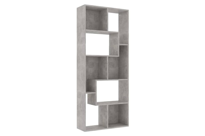 Bokhylle betonggrå 67x24x161 cm sponplate - Grå - Oppbevaring - Hyller - Bokhylle