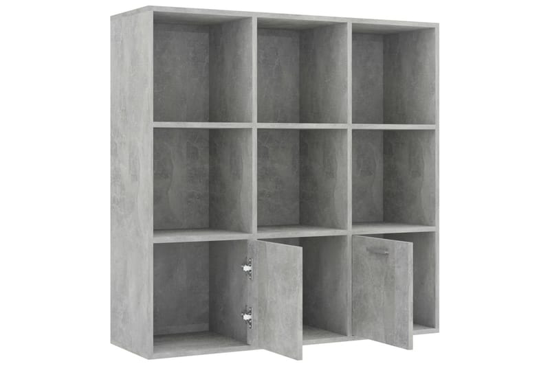 Bokhylle betonggrå 98x30x98 cm sponplate - Grå - Oppbevaring - Hyller - Bokhylle