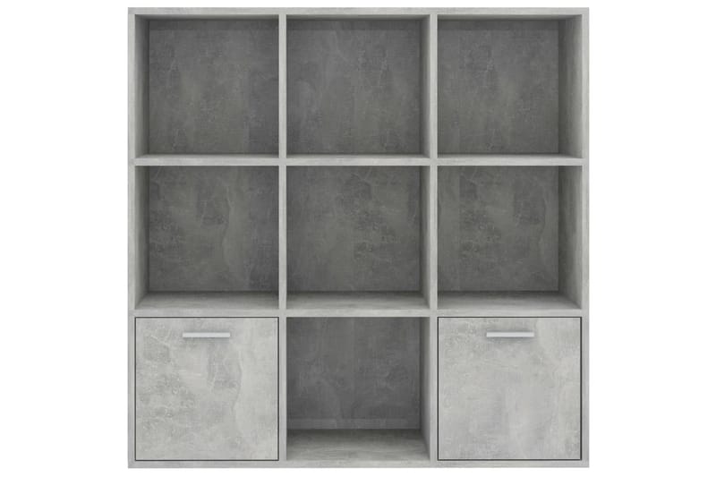 Bokhylle betonggrå 98x30x98 cm sponplate - Grå - Oppbevaring - Hyller - Bokhylle