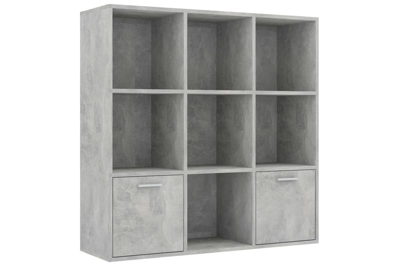 Bokhylle betonggrå 98x30x98 cm sponplate - Grå - Oppbevaring - Hyller - Bokhylle