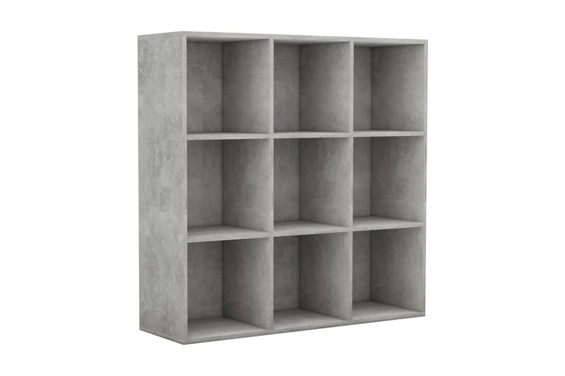 Bokhylle betonggrå 98x30x98 cm sponplate - Grå - Oppbevaring - Hyller - Bokhylle