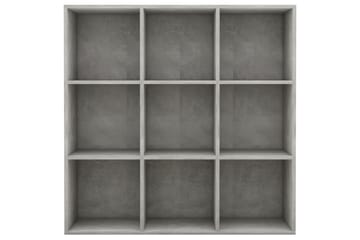 Bokhylle betonggrå 98x30x98 cm sponplate - Grå - Oppbevaring - Hyller - Bokhylle