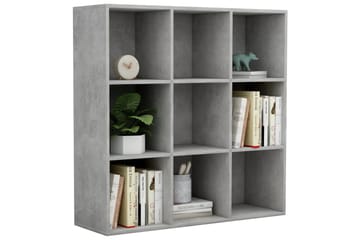 Bokhylle betonggrå 98x30x98 cm sponplate - Grå - Oppbevaring - Hyller - Bokhylle