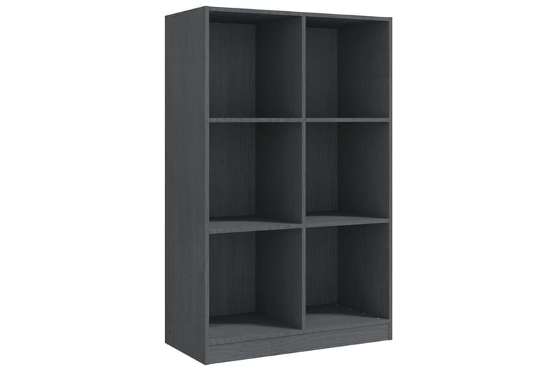 Bokhylle grå 70x33x110 cm heltre furu - Grå - Oppbevaring - Hyller - Bokhylle