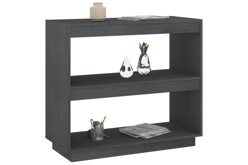 Bokhylle grå 80x35x71 cm heltre furu - Grå - Oppbevaring - Hyller - Bokhylle