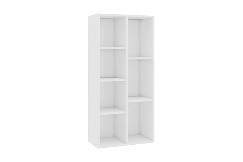 Bokhylle høyglans hvit 50x25x106 cm sponplate - Hvit - Oppbevaring - Hyller - Bokhylle