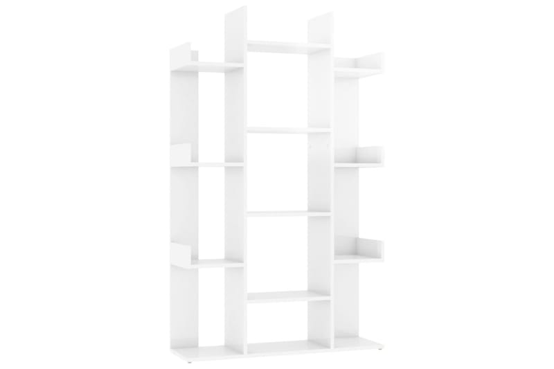 Bokhylle høyglans hvit 86x25,5x140 cm sponplate - Hvit - Oppbevaring - Hyller - Bokhylle