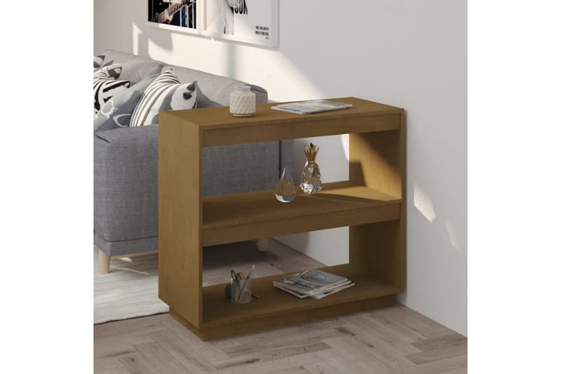Bokhylle honningbrun 80x35x71 cm heltre furu - Brun - Oppbevaring - Hyller - Bokhylle