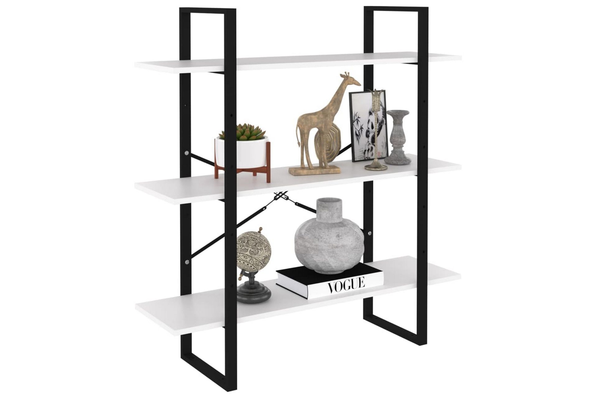 Bokhylle hvit 100x30x105 cm sponplate - Hvit - Oppbevaring - Hyller - Bokhylle