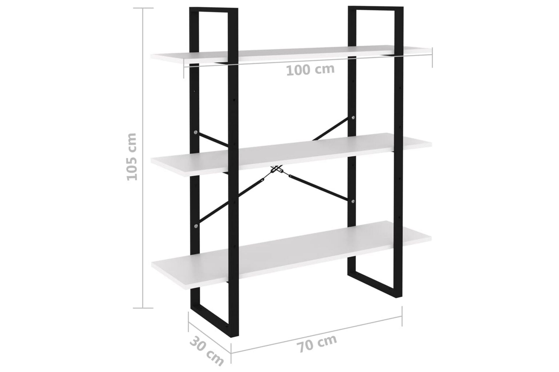 Bokhylle hvit 100x30x105 cm sponplate - Hvit - Oppbevaring - Hyller - Bokhylle