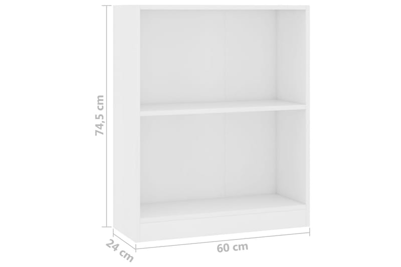 Bokhylle hvit 60x24x74,5 cm sponplate - Oppbevaring - Hyller - Bokhylle