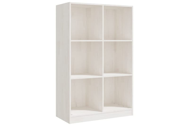 Bokhylle hvit 70x33x110 cm heltre furu - Hvit - Oppbevaring - Hyller - Bokhylle