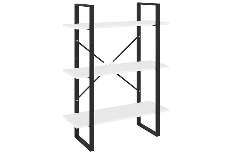 Bokhylle hvit 80x30x105 cm sponplate - Svart - Oppbevaring - Hyller - Bokhylle