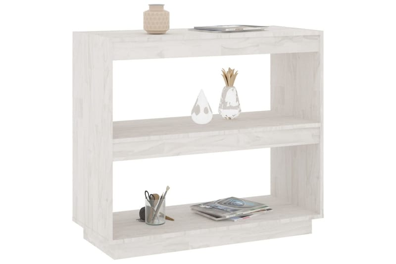 Bokhylle hvit 80x35x71 cm heltre furu - Hvit - Oppbevaring - Hyller - Bokhylle