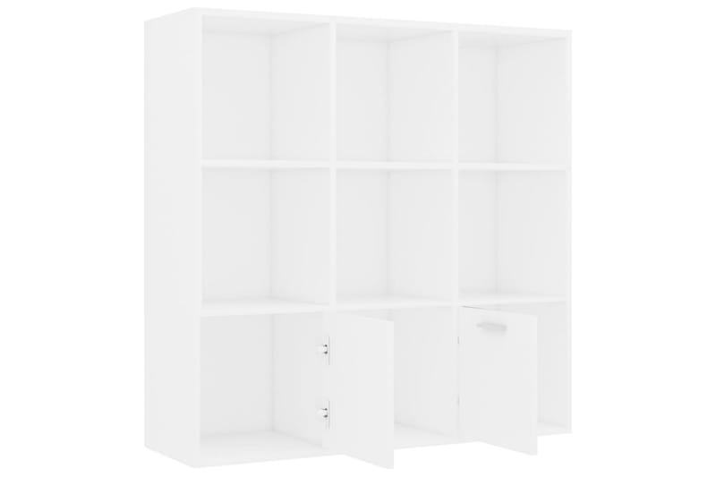 Bokhylle hvit 98x30x98 cm sponplate - Hvit - Oppbevaring - Hyller - Bokhylle