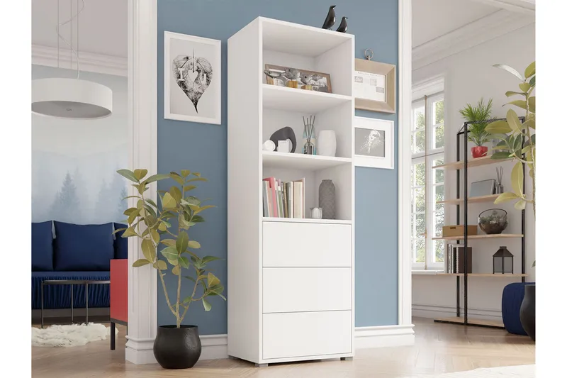 Bokhylle - Hvit - Oppbevaring - Hyller - Bokhylle