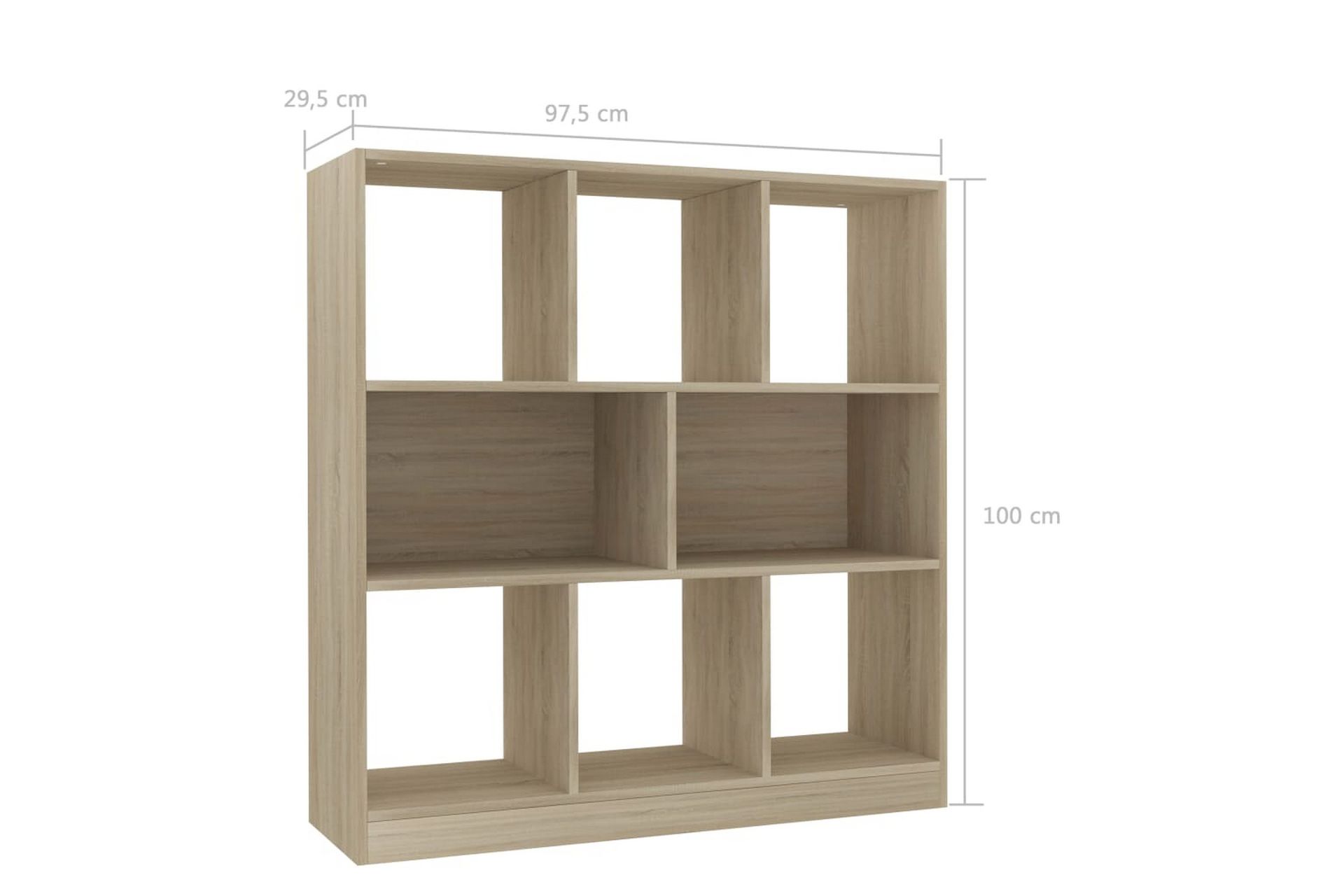 Bokhylle sonoma eik 97,5x29,5x100 cm sponplate - Brun - Oppbevaring - Hyller - Bokhylle