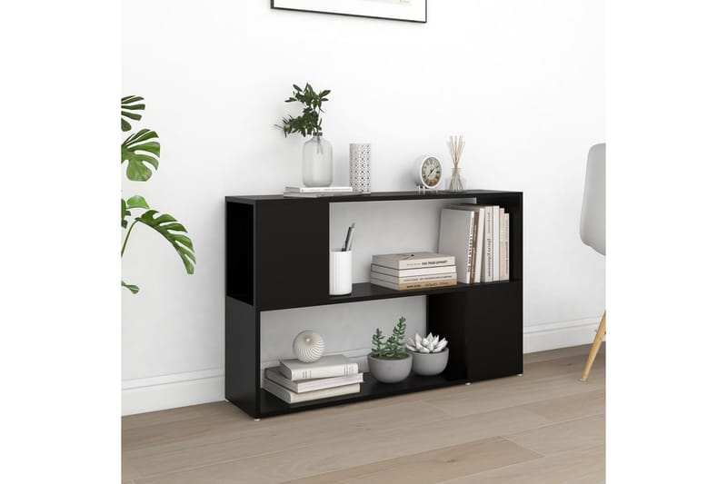 Bokhylle svart 100x24x63 cm sponplate - Svart - Oppbevaring - Hyller - Bokhylle