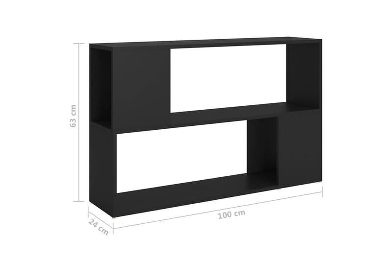 Bokhylle svart 100x24x63 cm sponplate - Svart - Oppbevaring - Hyller - Bokhylle